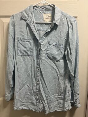 Thread & Supply Light Blue Polka Dot Button-Up Shirt